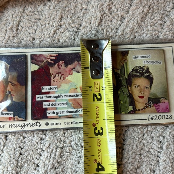 Retro Fun from Anne Taintor!!! Set of 3 magnets on a large silver metal magnet - Picture 7 of 7